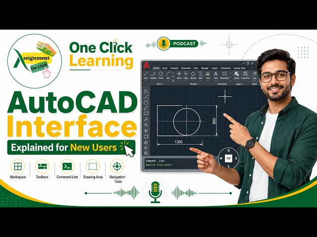 AutoCAD Interface Explained for Beginners | Workspace, Tools, Command Line Guide | AssignmentOnClick