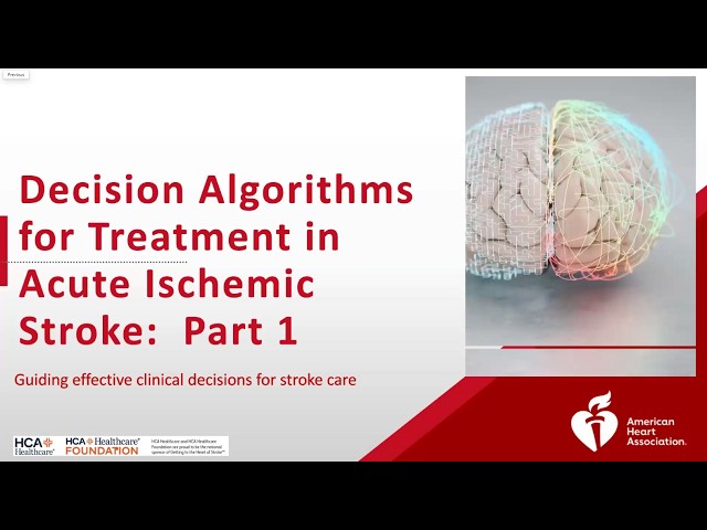 Decision Algorithms for Treatment of Acute Ischemic Stroke: Part 1