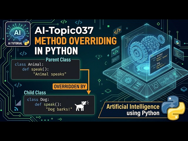 AI-Topic037 | Method Overriding in Python | OOP Tutorial | Artificial Intelligence using Python