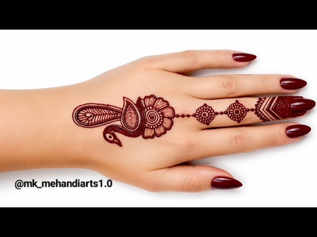 Peacock Mehndi Design || Very Simple Unique Stylish Mehndi Design For Back Hand ||#mehndi design 