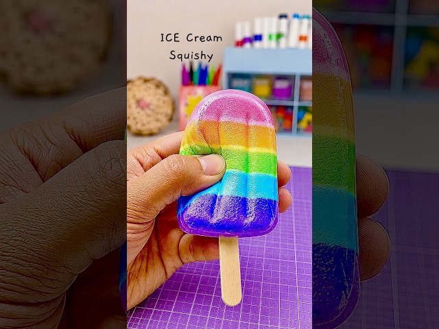 DIY Rainbow Ice Cream SQUISHY! 😱DIY Taba Squishy Tutorial #diy #squishy #howtomakesquishy #shorts