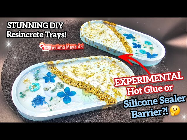 Resincrete Tray Experiment | Testing Silicone vs Glue Gun Barriers | Resin Art Tutorial
