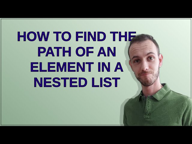How to find the path of an element in a nested list