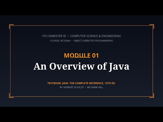 OOPs with Java  Module 1