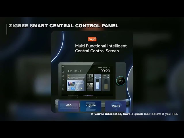 Tuya WiFi Zigbee 6 inch Smart Home Central Control Screen Zigbee Gateway Knob Voice Switch Multi-fun