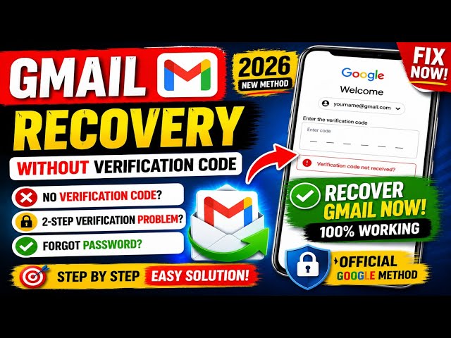 Gmail Recovery Without Verification Code (2026) | How to Recover Gmail Account | 2-Step Verification