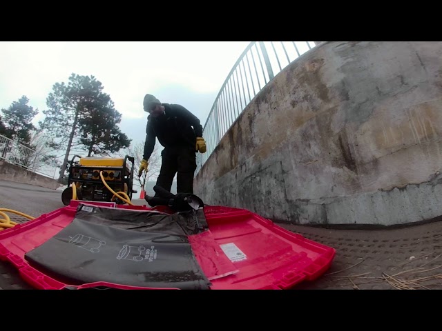 Asphalt ramp sealing and repair using RHINO epoxy