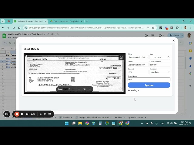 Check Processing Tool with Google Apps Script and OCR