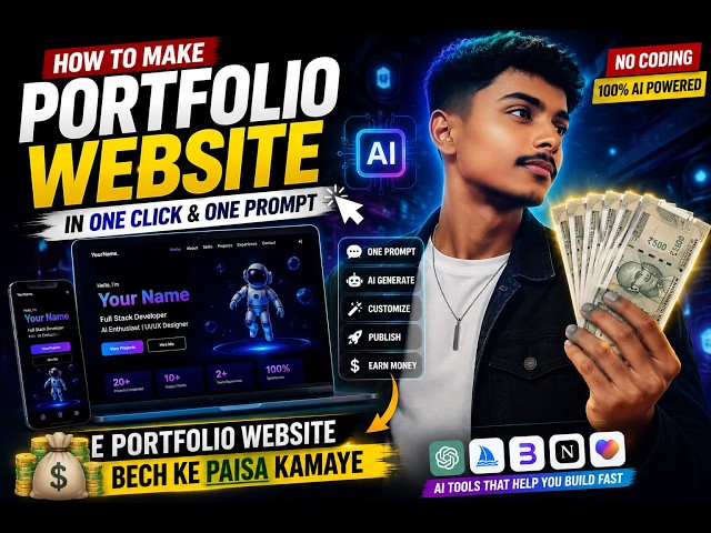 I Built a 3D Portfolio Website with Just ONE Prompt 🤯 | No Coding