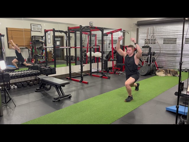 Knee To Chest To Overhead Lunge with Jog