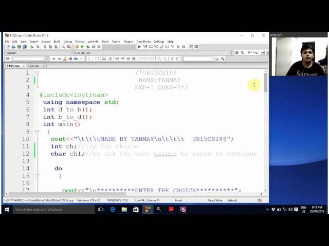 EXP-1 QUES-5 (looping and branching statement's)