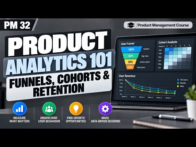 PM 32 | Product Analytics 101: Funnels, Cohorts & Retention | Product Management Course | Uplatz