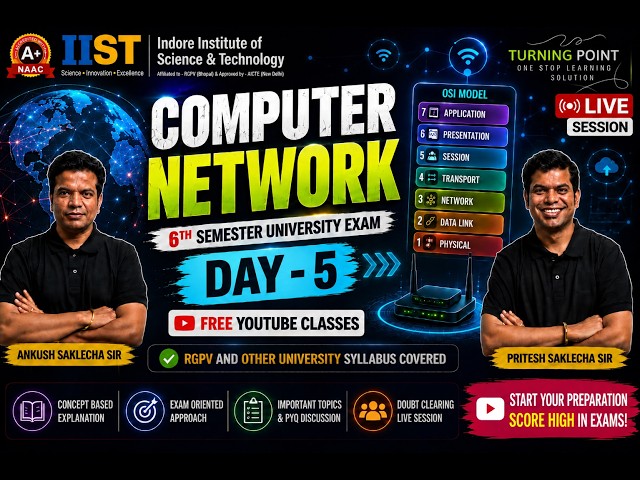 DAY 5 | Computer Network | Semester Exam | Free YouTube Series | Complete Course | RGPV and others