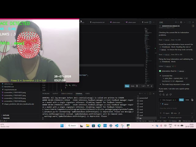 AI Driver Drowsiness Detection System | Python, OpenCV & AI