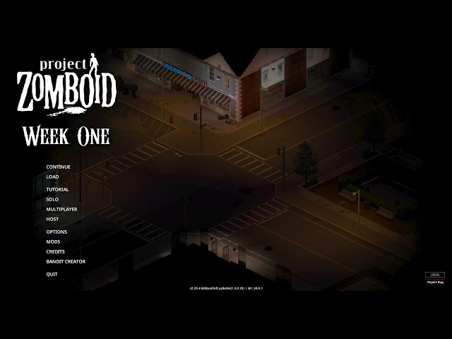 Project Zomboid Week One Multiplayer DEVBLOG: Menu Screen