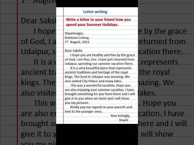 Write a letter to your friend how you spend your Summer Holidays |letter to a friend #letterwriting