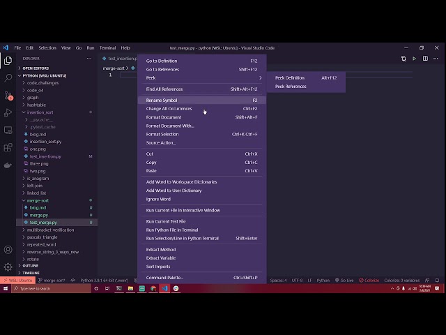 ASMR whispered merge sort python code session