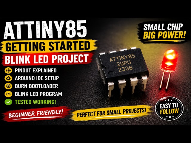 ATtiny85 Getting Started Tutorial | Program with Arduino UNO & Blink LED