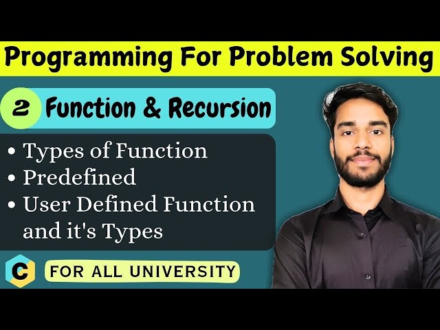 6.2 | Types Of Function | Predefined Function | Function & Recursion | C Language | PPS