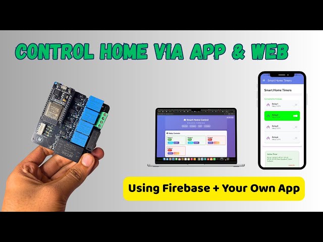 Home Automation with Timer & Manual Switch – Web + App Ready! 🔥 Connect Your Own Firebase | No Code!