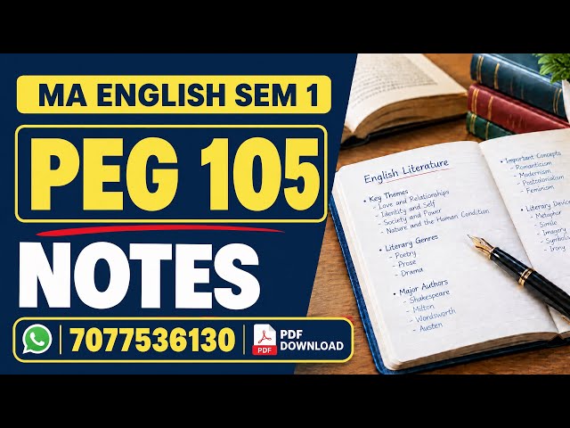 OSOU MA English PEG 105 Notes | Literary Theory and Criticism | Semester 1 Exam Preparation