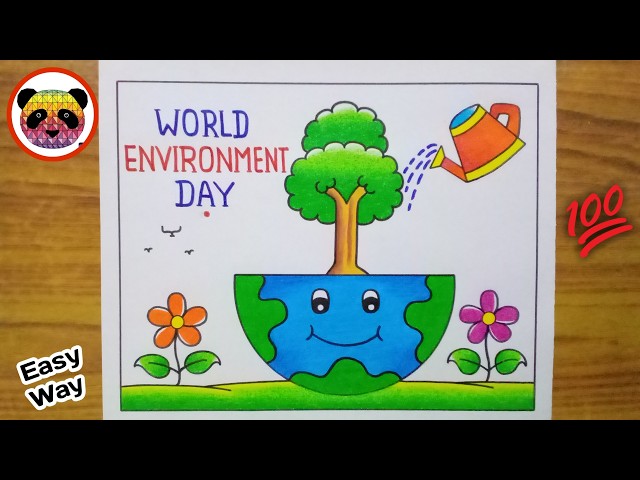 World Environment Day Drawing / Environment Day Poster Drawing / Environment Day Drawing Easy Steps