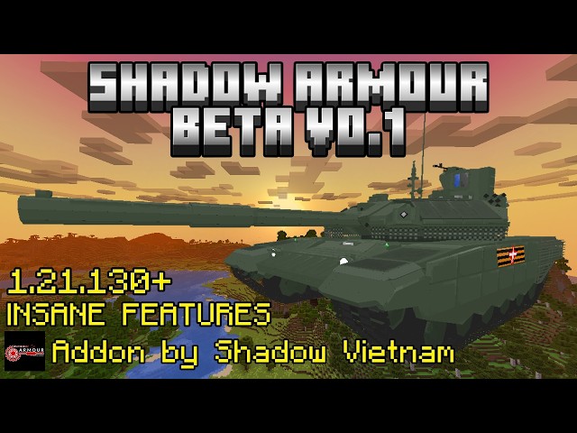 Shadow Armour Tanks! | Beta V0.1 | 3D Military Addon Showcase for Minecraft Bedrock/PE 1.21.130+