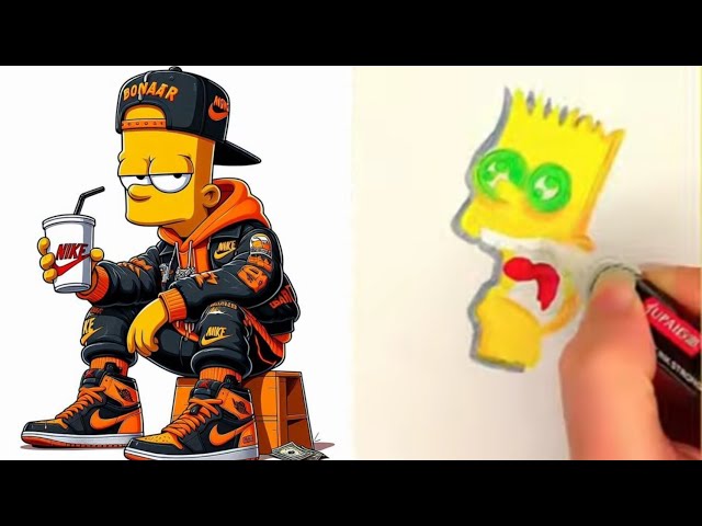 How to Draw Bart (Simpsons) in Speed Drawing  Style!