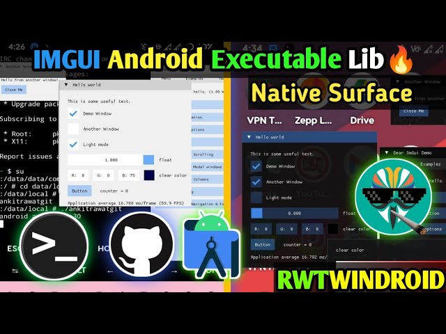 Imgui Android executable lib. Full source code. SsageParuders android native surface.