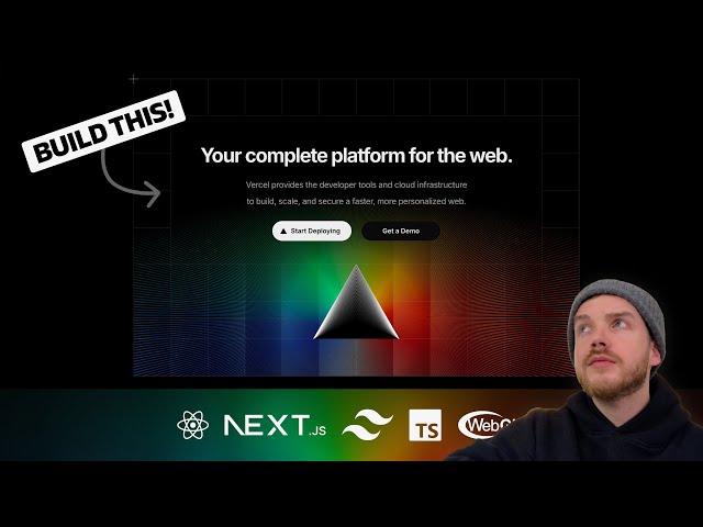 Hackalong 👨🏻‍💻 Cloning Vercel website with Tailwind CSS | Uncut process | Grid | GLSL shader