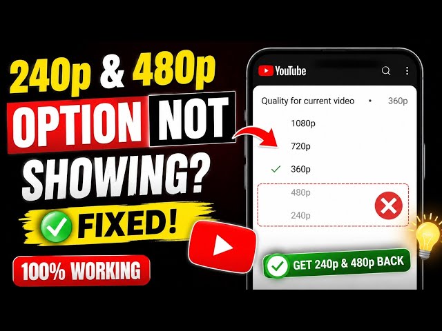 240p & 480p Missing on YouTube?🤔 #youtuberguide