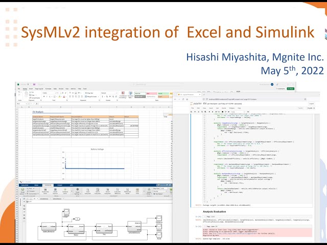 SysMLv2 integration of Excel and Simulink