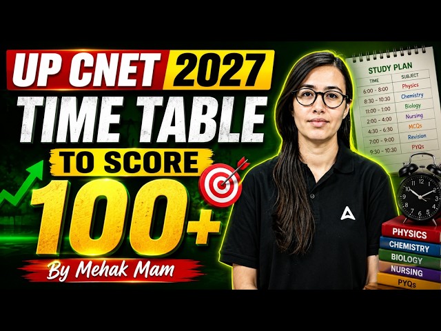 UP CNET 2027 | UP CNET Preparation Strategy | UP CNET Time Table & Study Plan | By Mehak Ma'am