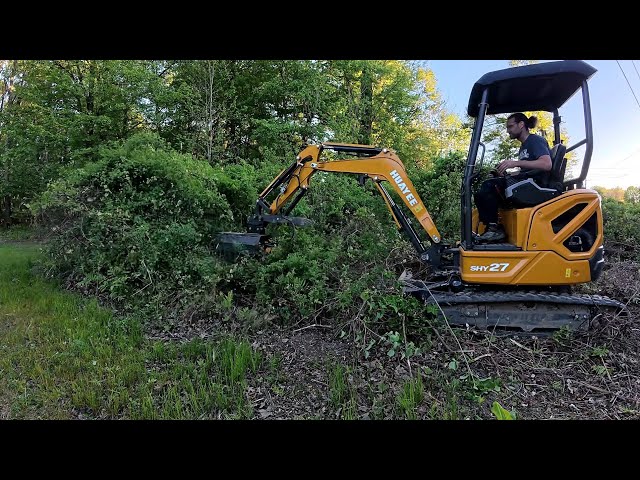 Testing a 30" Flail Mower On A HUAYEE SHY27 + Rabbits