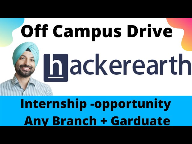 HackerEarth Internship for Any Graduate