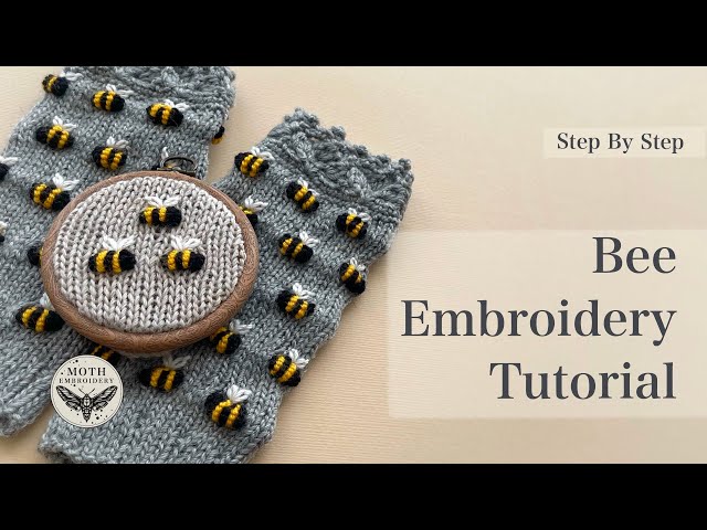Bee Embroidery Tutorial | How To Embroider Bee | Hand Embroidery For Beginners | Moth Embroidery