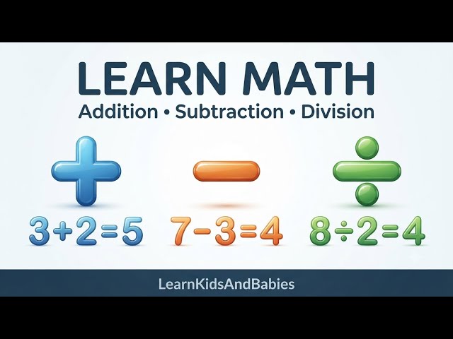 Addition, Subtraction & Division for Kids 🔢 | Easy Math Learning | Learn Numbers
