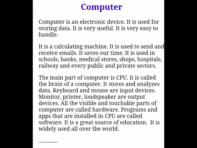 COMPUTER #shorts #paragraph #essay #english
