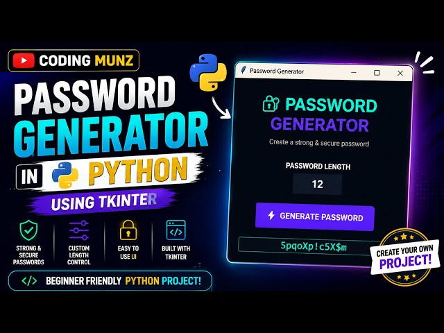 Password Generator in Python 🔐 | Tkinter GUI Project for Beginners