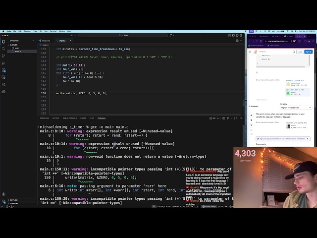 Learning C by Coding in C | Biochemist Learns Programming LIVE 🔴 | 01-11-2026