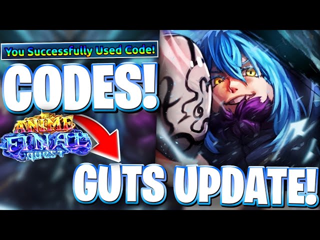 💫*GUTS UPD* NEW ACTIVE ANIME FINAL QUEST CODES FOR GUTS UPDATE! CODES FOR ANIME FINAL QUEST ROBLOX
