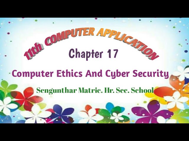 11th Computer Application - Chapter 17