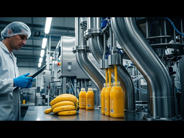 Inside Banana Juice Factory | Step-by-Step Manufacturing Process