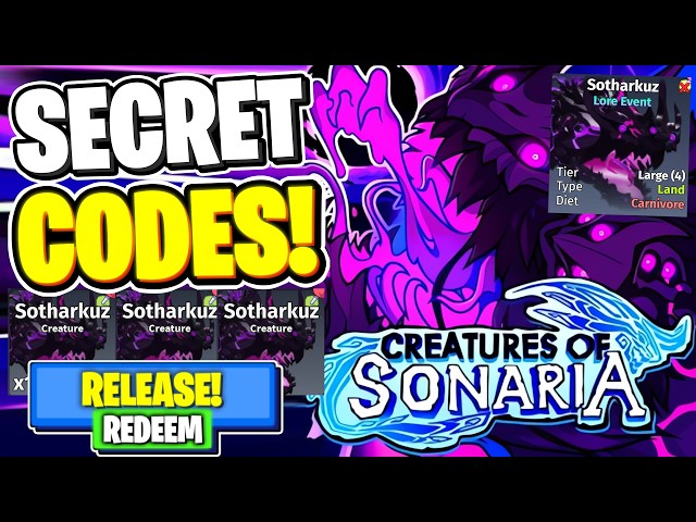 ALL CODES IN Creatures of Sonaria Roblox Creatures of Sonaria Update 🔥 📜LORE EVENT🧬