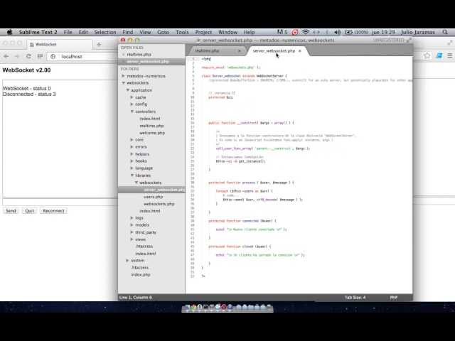 PHP - CodeIgniter implementando el protocolo WebSocket