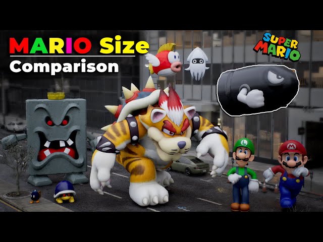 Mario size comparison | Super Mario and game characters size comparison