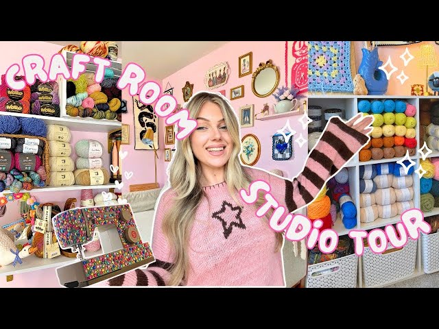 FINAL CRAFT ROOM / STUDIO TOUR 🧶🧵✨ *my crochet & knitting paradise*