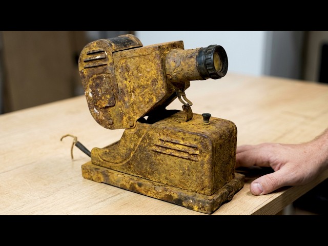 RESTORATION of a very old RUSTY FILMOSCOPE | Amazing slide projector restoration