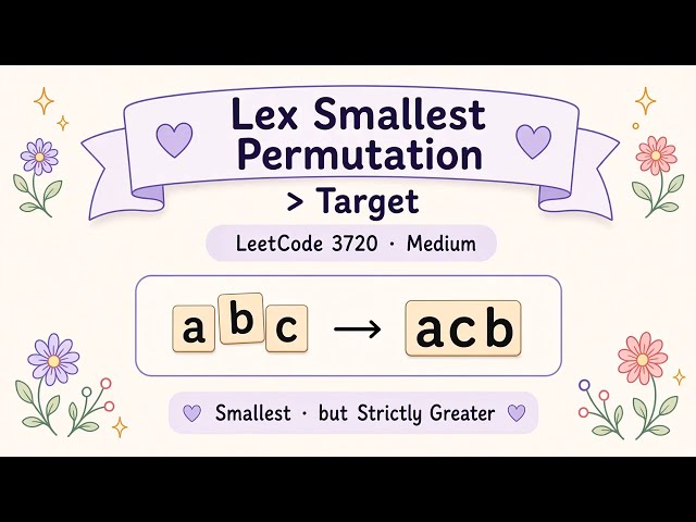 Lexicographically Smallest Permutation Greater Than Target | LeetCode 3720