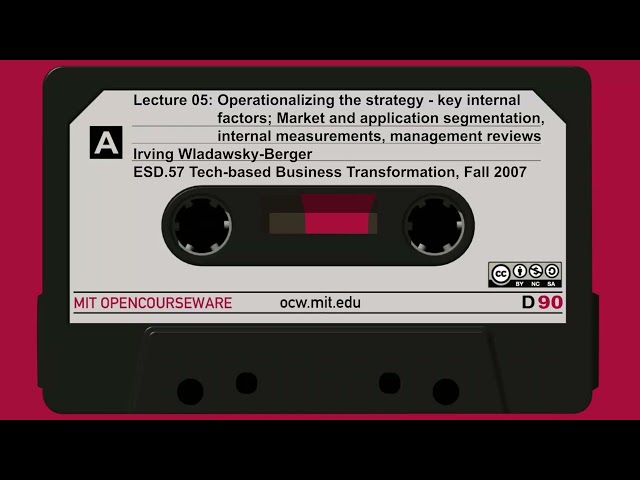 5. Operationalizing the strategy - key internal factors; Market and application segmentation,...